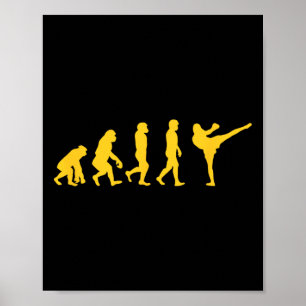 Poster Macaco Gorila Evolução Humana Engraçada Karatê Box