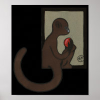 Macaco - Ilustração de Livro Colorida Antiquária
