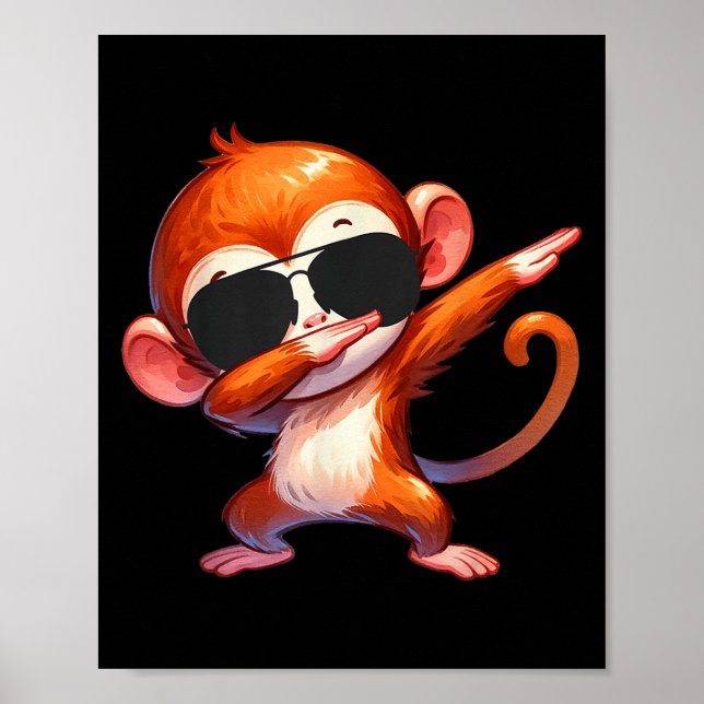 Poster Macaco legal Com Humor De Cartoon Com Pulgas (Frente)