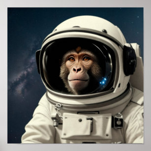 Poster macaco-macaco no espaço