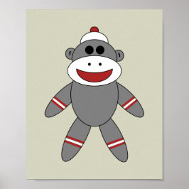 Poster Macaco-meia bonito na enfermaria de Tan