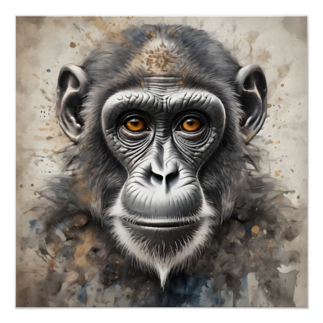 Pôster Macaco n.o 3 Poster brilhante (Frente)