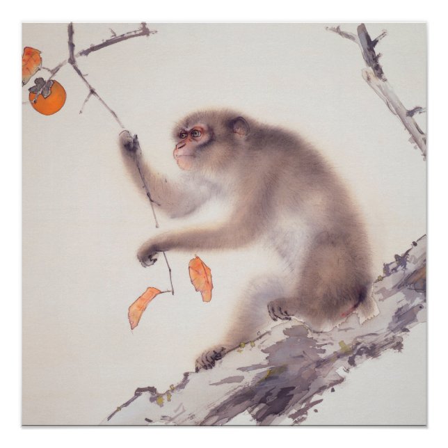 Pôster Macaco pintura japonesa Poster boique chinês (Frente)