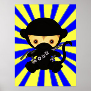 Poster Macaco-preto