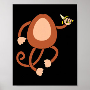 Poster Macaco Segurando Nana Costume Diversão Fácil Hallo