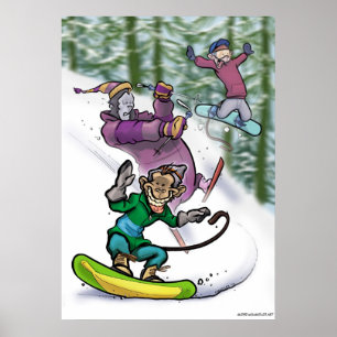 Poster Macacos da neve