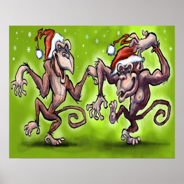 Poster Macacos de Natal (Frente)