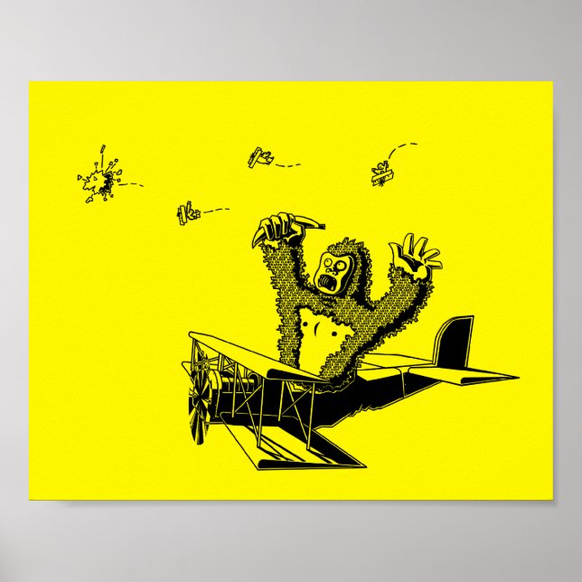 Poster Macacos Em Aviões (Frente)