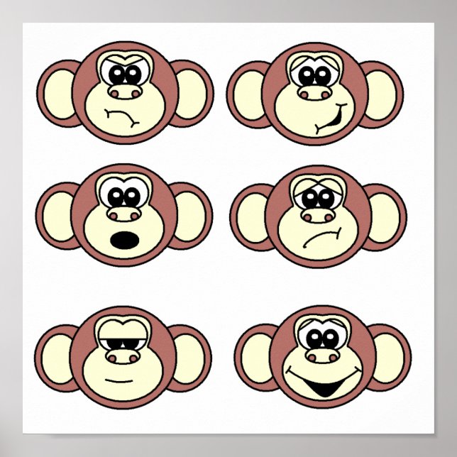 Poster Macacos Rostos (Frente)