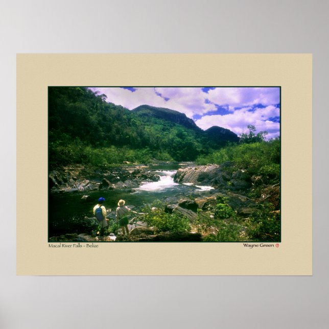 Pôster Macal River Falls - Black Rock - Belize (Frente)