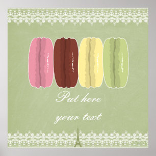 Poster Macarons em Paris e em laço
