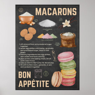 Poster Macarons Recebem a Arte de Cozinha de Quadro Chalk