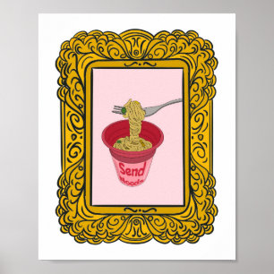 Poster Macarrão, envie macarrão engraçado