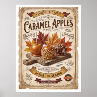 Poster Maçãs de Caramelo Antigas | Bênçãos de Outono