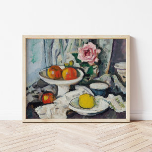 Poster Maçãs em um prato de frutas brancas   George Lesli