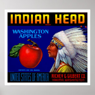 Pôster Maçãs principais indianas de Washington
