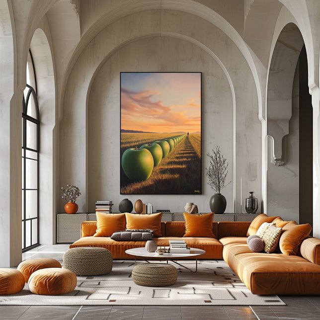 Poster Maçãs Surreais do Dreamscape em Campos Crepúsculos (Criador carregado)