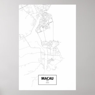 Pôster Macau, China (preto no branco)