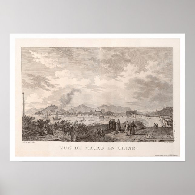 Poster Macau, Vista Panorâmica da China - 1797 (Frente)