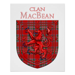 Pôster MacBean Tartan Xadrez Rampant Escocês