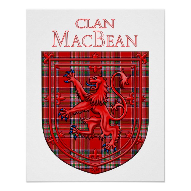 Pôster MacBean Tartan Xadrez Rampant Escocês (Frente)