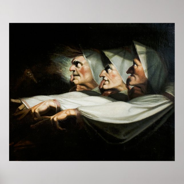 Poster Macbeth, as Irmãs Estranhas de Henry Fuseli (Frente)