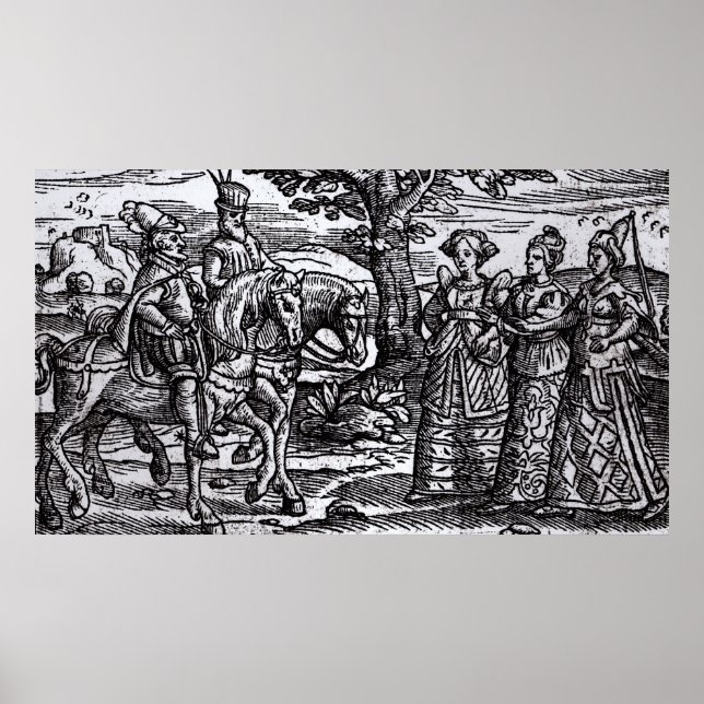 Pôster Macbeth, Banquo e as Três Bruxas (Frente)