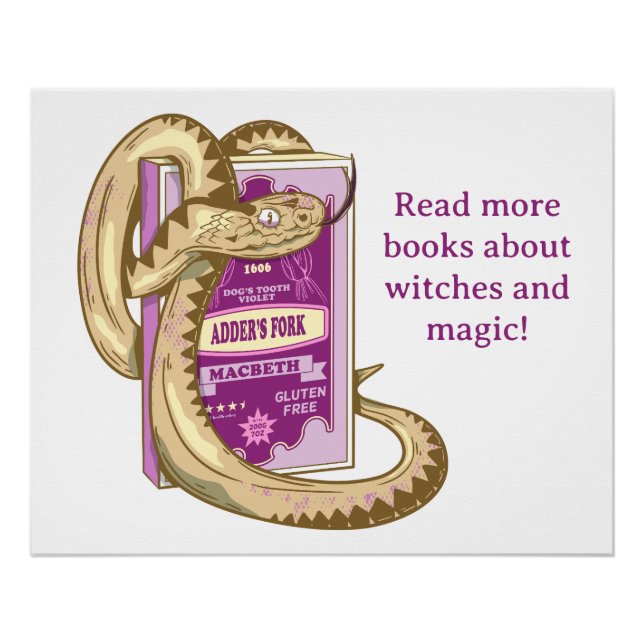 Pôster Macbeth Red livros sobre bruxas (Frente)
