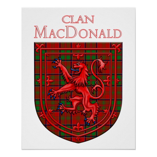 Pôster MacDonald de Glencoe Tartan Xadrez escocesa (Frente)
