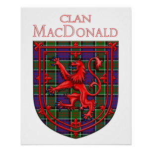 Pôster MacDonald do Ranald Tartan Scottish Xadrez Lion Ra