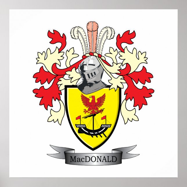 Poster MacDonald Family Crest Coat of Arms (Frente)