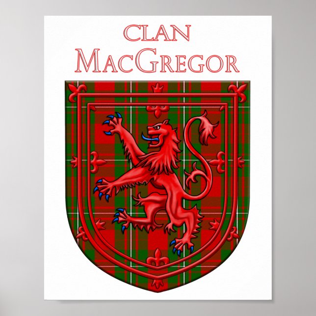 Poster MacGregor Tartan Xadrez Rampant Escocês (Frente)