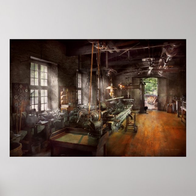 Pôster Machinista - Lathe - Um longo laço (Frente)