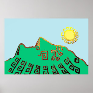PÔSTER MACHU_PICCHU CUSCO PERU MODERNO DESENHO