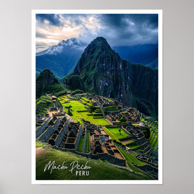 Poster Machu Picchu Peru é o belo lugar turístico (Frente)