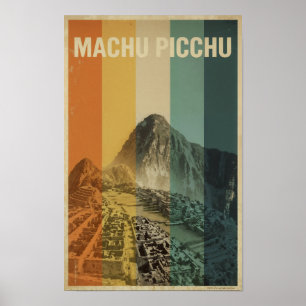 Poster Machu Picchu Viagem Retro