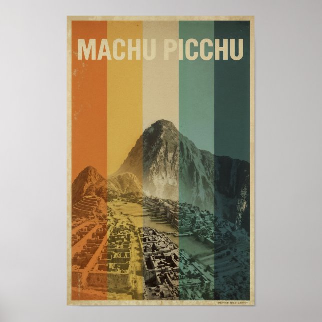 Poster Machu Picchu Viagem Retro (Frente)
