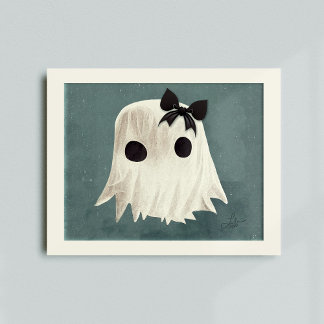 Poster Macie The Friendly Ghost ・ Crianças Arte Halloween