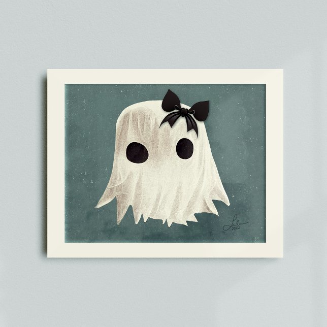 Poster Macie The Friendly Ghost ・ Crianças Arte Halloween (Criador carregado)