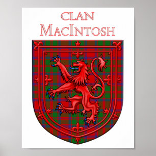 Poster MacIntosh Tartan - Xadrez escocesa - Lion Rampant