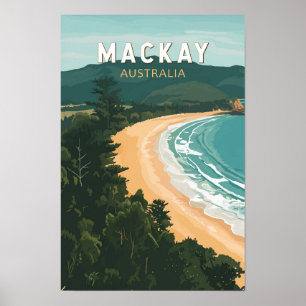 Poster Mackay Austrália Viagem Arte Vintage