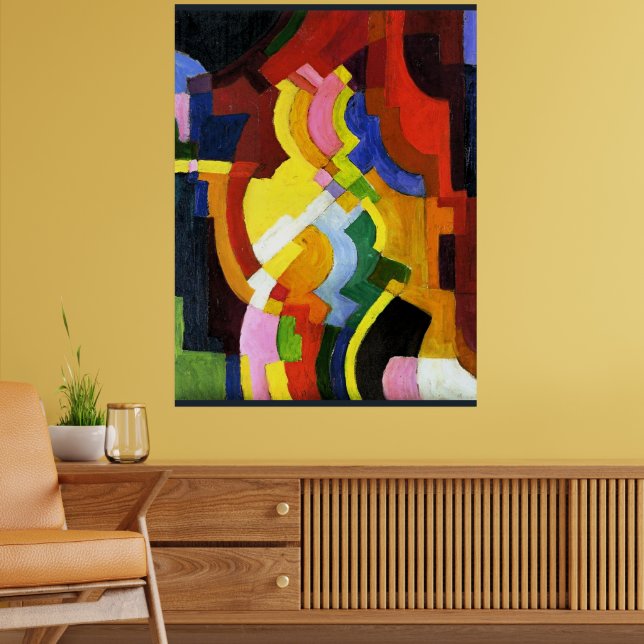 Poster Macke - Farbige Formen III, abstrato trabalho de a (Sala de Estar 2)