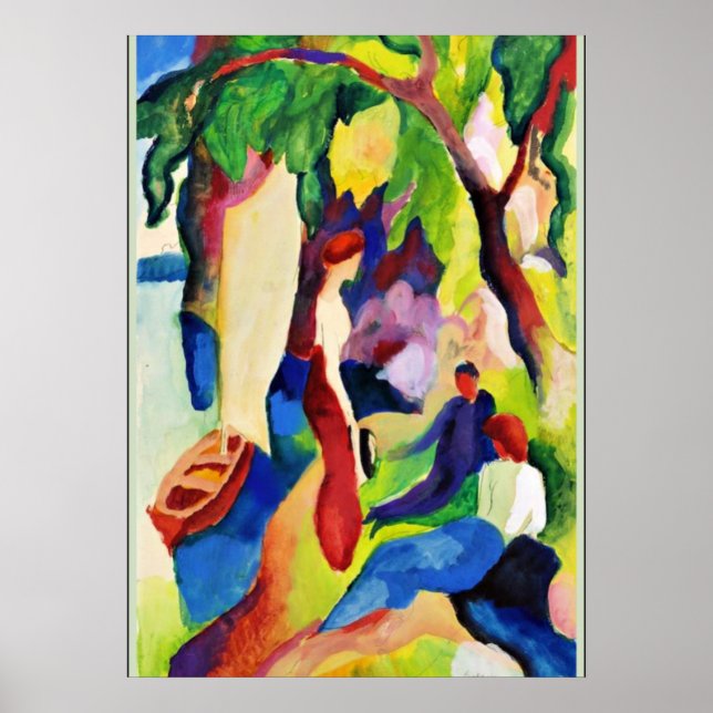 Poster Macke - Mulheres no lago (Frente)