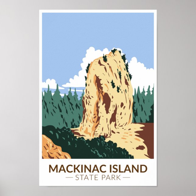 Poster Mackinac Island State Park Michigan Sugar Loaf (Frente)