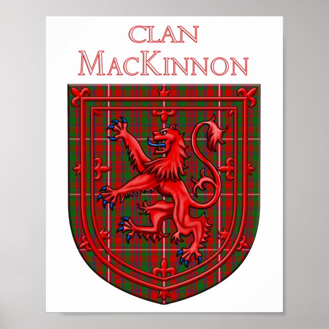 Poster MacKinnon Tartan - Xadrez escocesa Rampant (Frente)