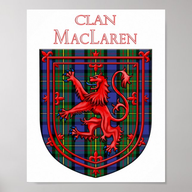 Poster MacLaren Tartan - Xadrez escocesa Rampant (Frente)