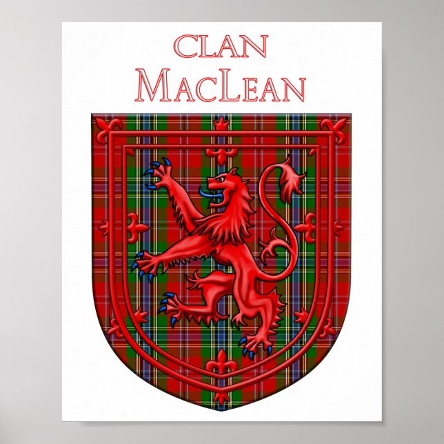 Poster MacLean Tartan - Xadrez escocesa Rampant (Frente)
