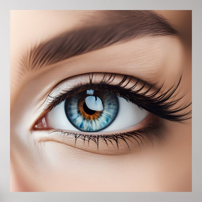 Poster Macro de olho feminino (Frente)