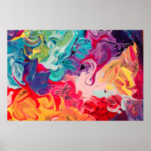 Poster macro feche a cor da tinta de óleo diferente.