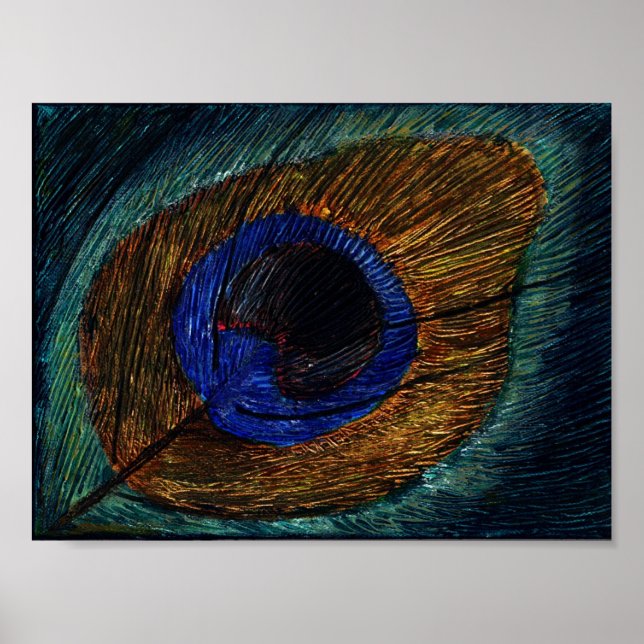 Pôster Macro Pacock Feather (Frente)